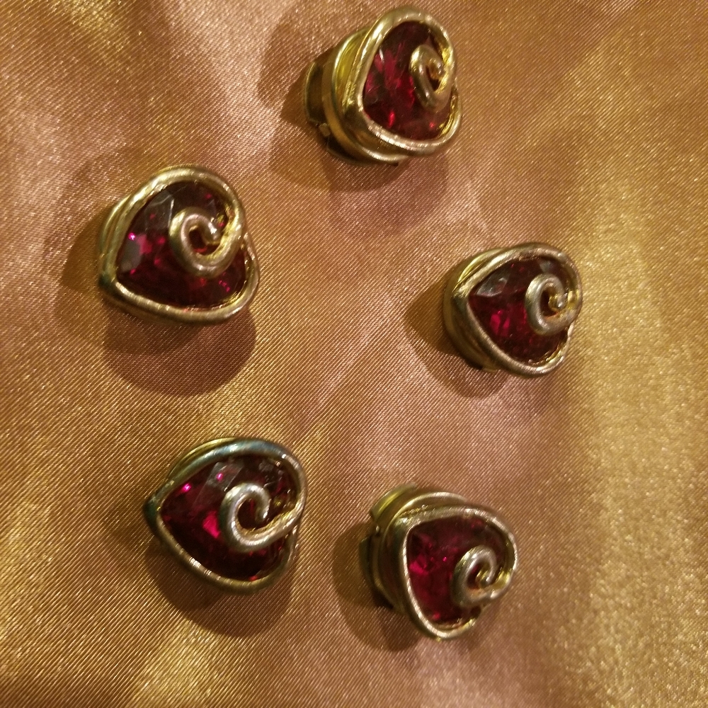 Red Heart Shape Button Covers